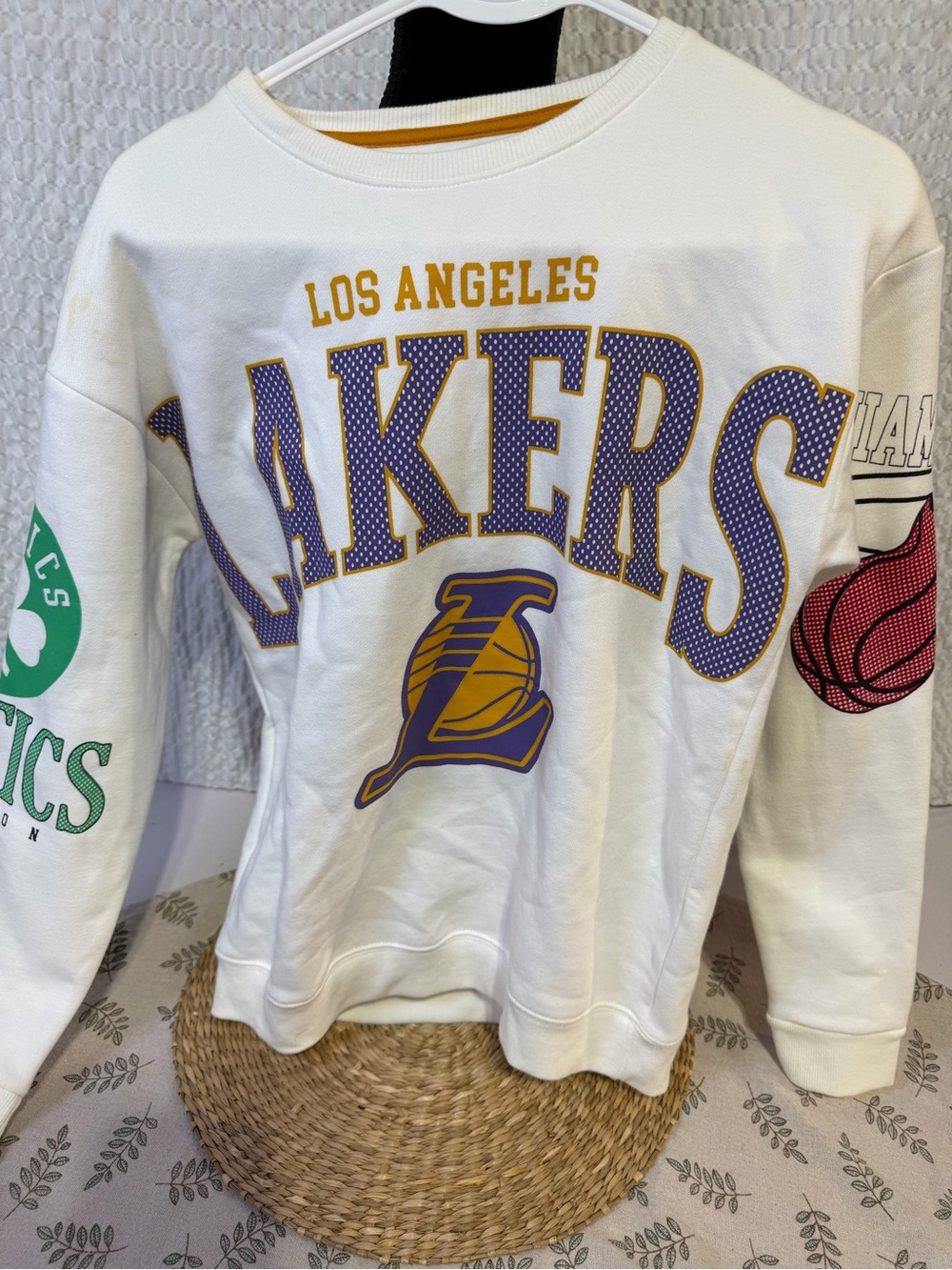 Kids White Graphic Sweatshirt basketball NBA unisex 13-14